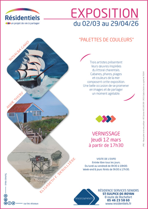 affiche exposition dans notre résidence pour personnes âgées