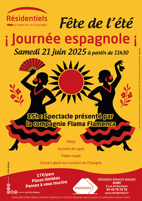 Affiche Fête de l'été en résidence senior à Niort Deux-Sèvres