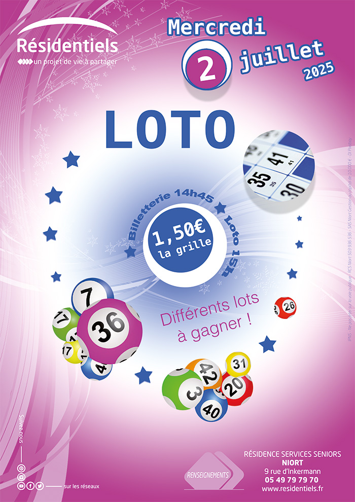 loto aux Residentiels de Niort residence seniors