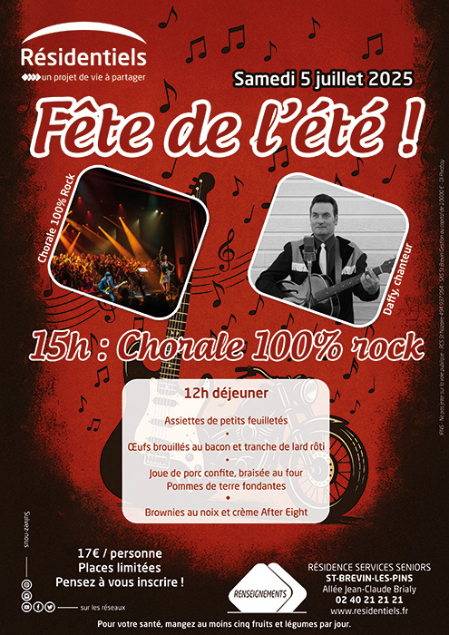 Affiche Fête de l'été aux Résidentiels de Saint Brevin résidence services seniors