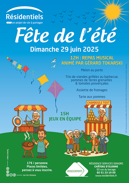 Affiche Fête de l'été en résidence senior aux Sables d'Olonne