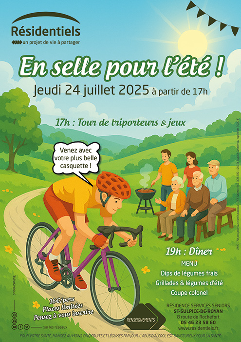 Affiche En selle pour l'été aux Résidentiels de St-Sulpice de Royan résidence seniors