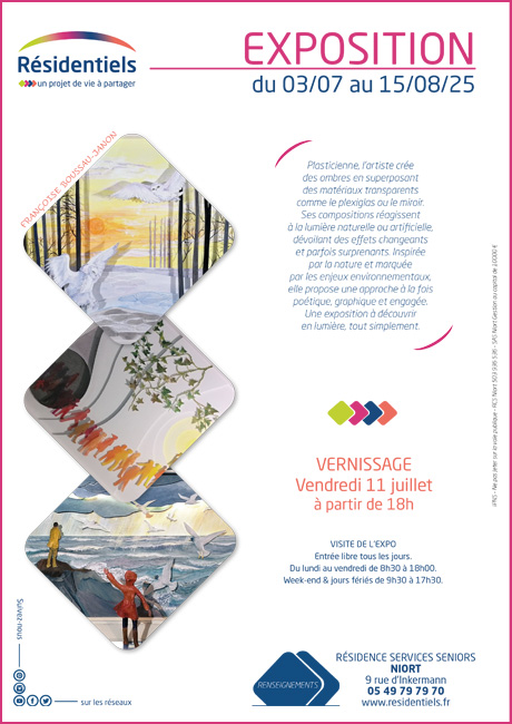Affiche exposition temporaire résidence seniors Résidentiels Niort Deux-Sèvres