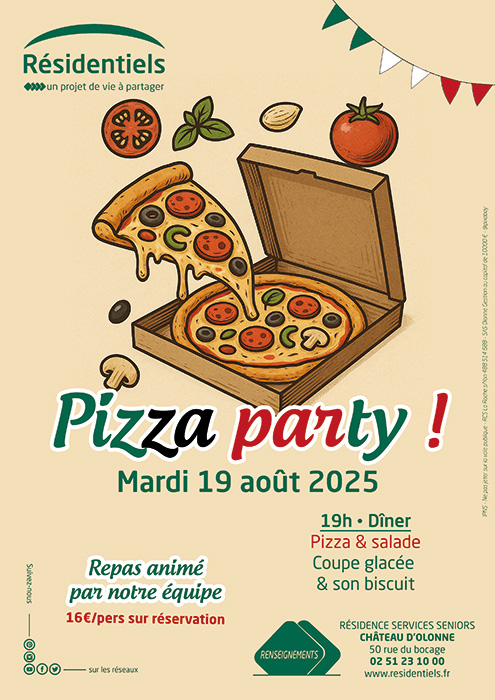 Affiche animation seniors en résidence senior aux Sables d'Olonne