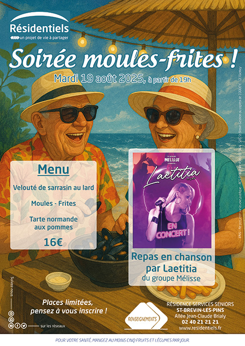 Affiche animations seniors aux Résidentiels de St-Brevin residence services