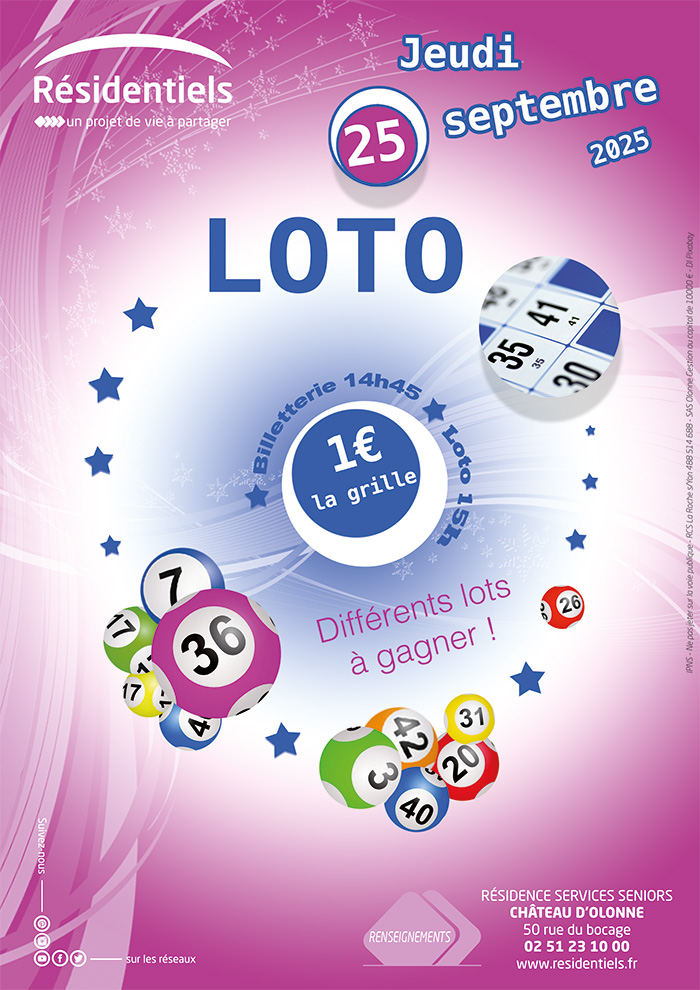 Loto aux Residentiels du Chateau d'Olonne residence seniors