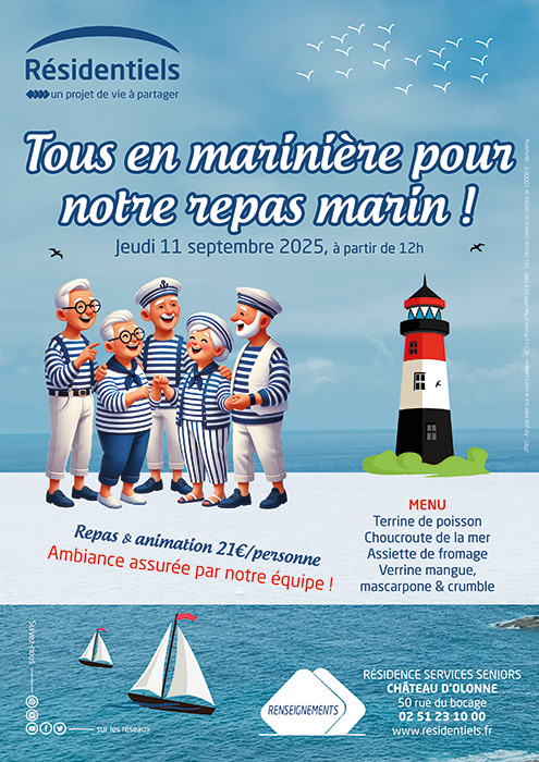 affiche journee a theme residence seniors Chateau d'Olonne