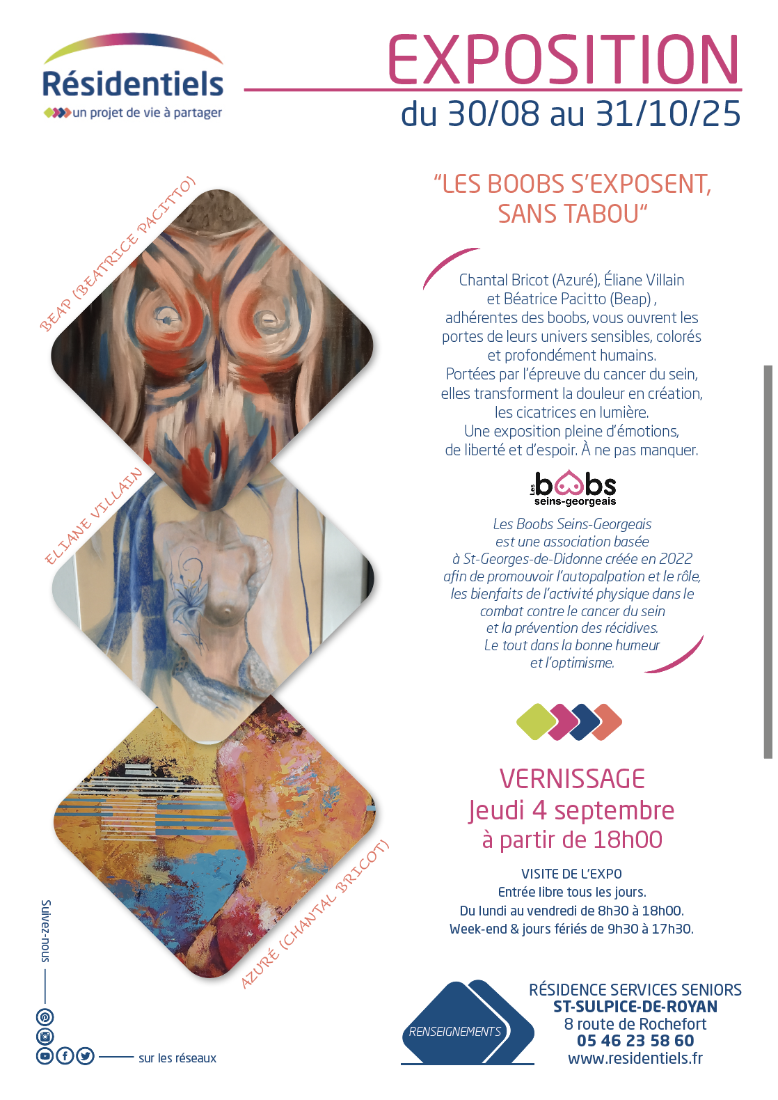 Affiche expo residence seniors St-Sulpice de Royan Les Résidentiels