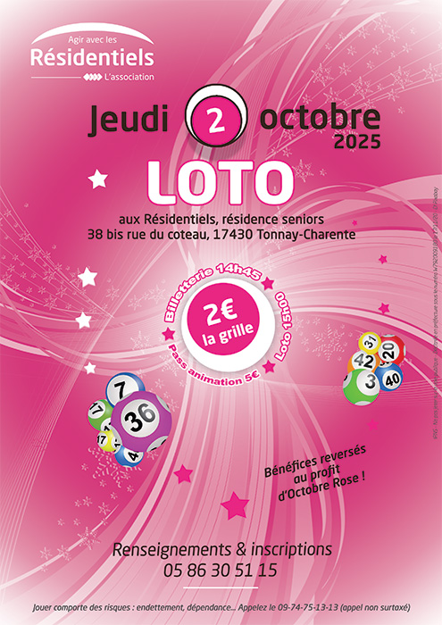 loto solidaire aux Residentiels de Tonnay-Charente Charente-Maritime