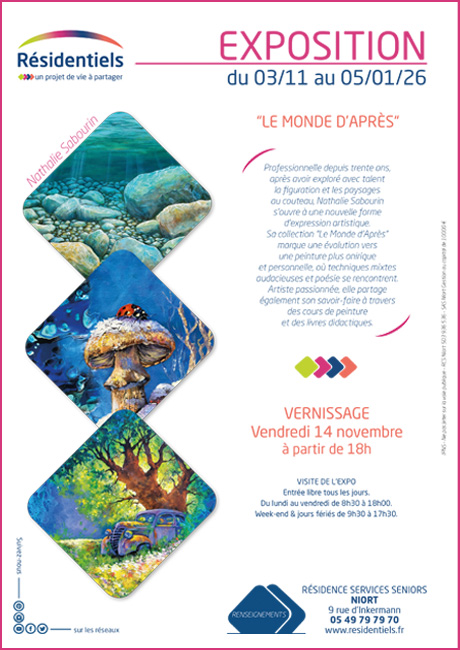 Affiche Expo temporaire résidence seniors Résidentiels Niort Deux-Sèvres
