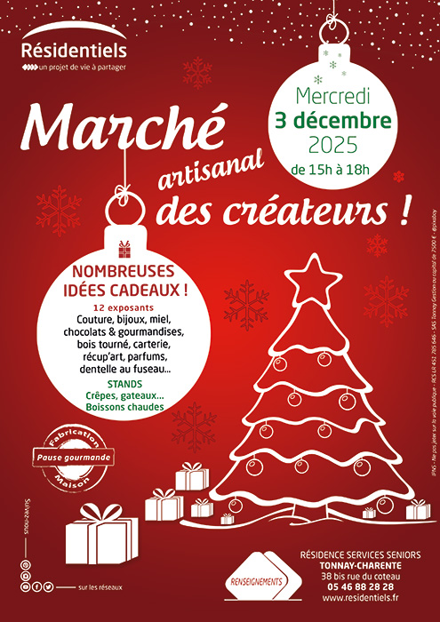 Affiche animation aux Résidentiels de Tonnay-Charente résidence seniors proche Rochefort Charente-Maritime