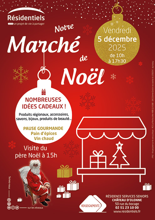 Affiche animation aux Residentiels résidence seniors Vendée Les Sables