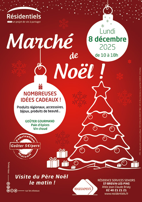 Affiche Marché de Noel aux Résidentiels de Saint-Brevin residence services