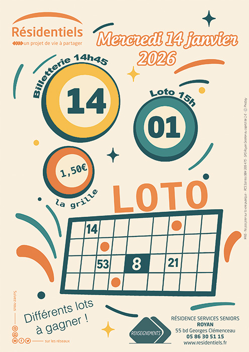 Loto en résidence seniors à Royan