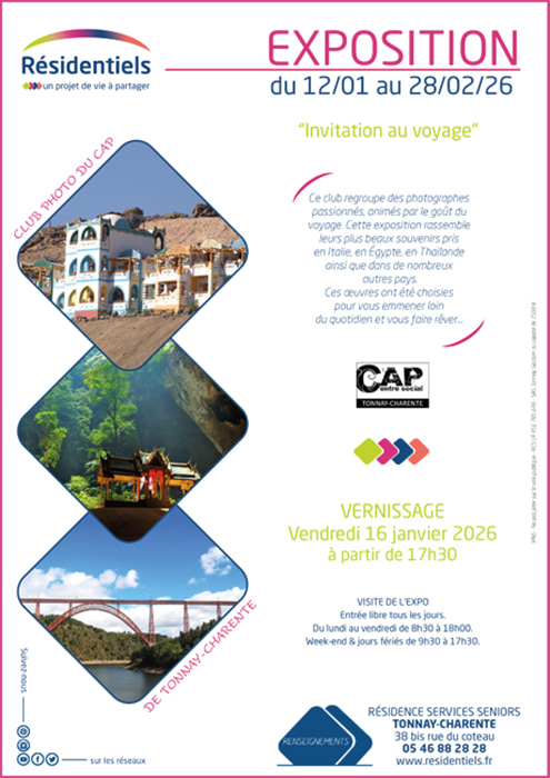 affiche exposition en residence services seniors Résidentiels Tonnay-Charente Charente Maritime (17)