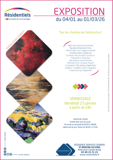 Affiche exposition temporaire aux Résidentiels de Saint-Brevin residence pour personnes âgées