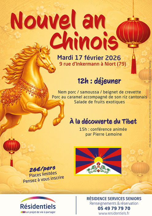 affiche animation aux Résidentiels de Niort Deux-Sèvres résidences seniors