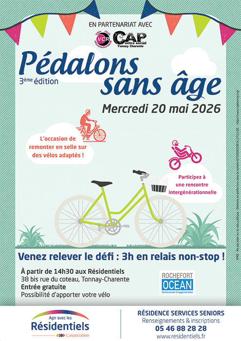 Affiche animation aux Résidentiels de Tonnay-Charente résidence seniors proche Rochefort Charente-Maritime