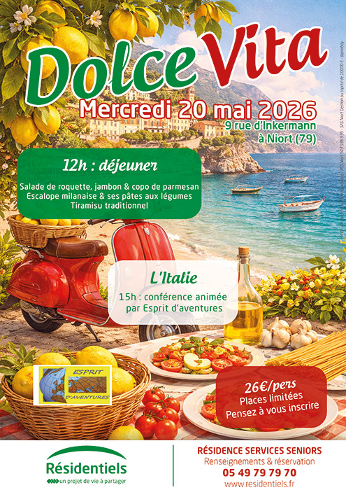 affiche journée à thème en résidence seniors à Niort Deux-Sèvres