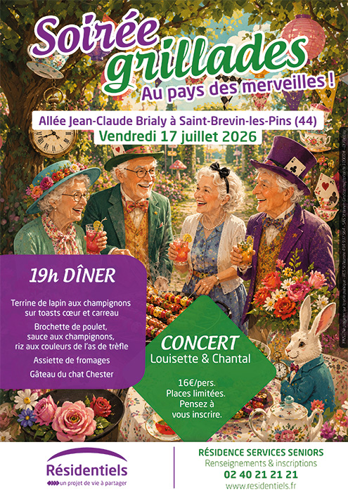 Affiche soirée résidence seniors Saint Brevin Loire Atlantique