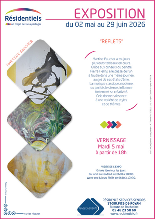 Affiche expo residence seniors St-Sulpice de Royan Les Résidentiels