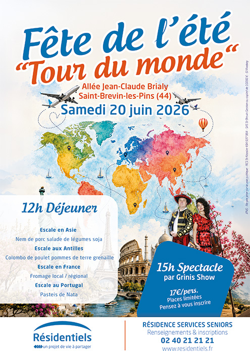 affiche residence seniors Fête de l'été à St Brevin Loire Atlantique