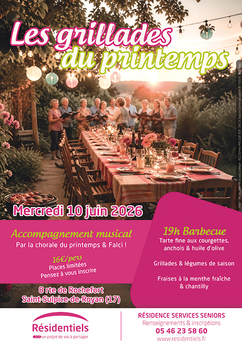 affiche fete de l'été aux Résidentiels St-Sulpice-de-Royan 2026