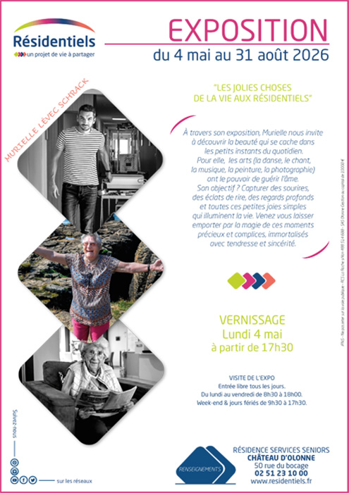 Affiche expo aux Résidentiels du Château d'Olonne résidence seniors