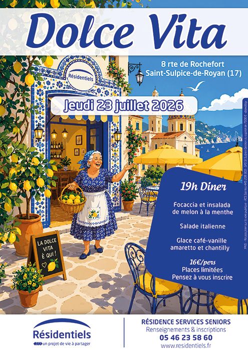 Affiche animation aux Residentiels de St Sulpice residence seniors