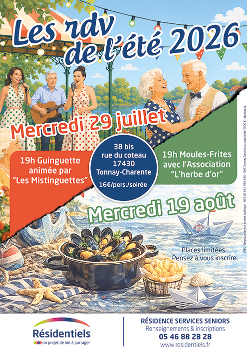 Affiche soiree à Tonnay-Charente pour les seniors