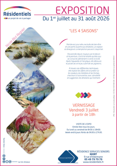 Affiche Expo temporaire résidence seniors Résidentiels Niort Deux-Sèvres