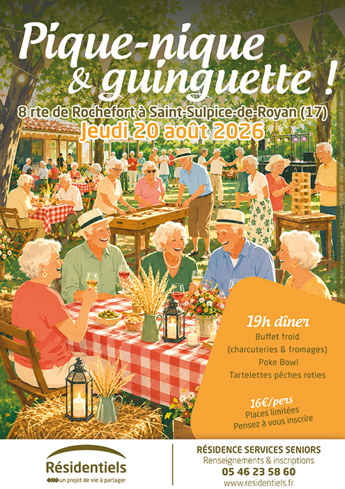 Affiche animations aux Résidentiels de Saint-Sulpice de Royan Résidence pour personnes âgées