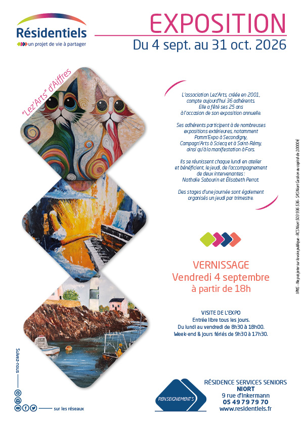 affiche expo temporaire résidence seniors Résidentiels Niort