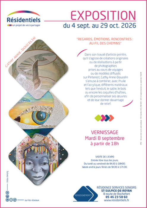 affiche vernissage aux Résidentiels Saint-Sulpice de Royan Charente Maritime