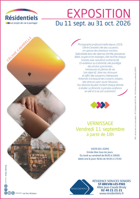 affiche expo temporaire aux Résidentiels à St-Brevin Loire Atlantique résidence seniors