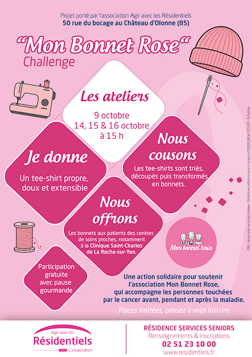 Challenge affiche Mon Bonnet Rose aux Sables d'Olonne