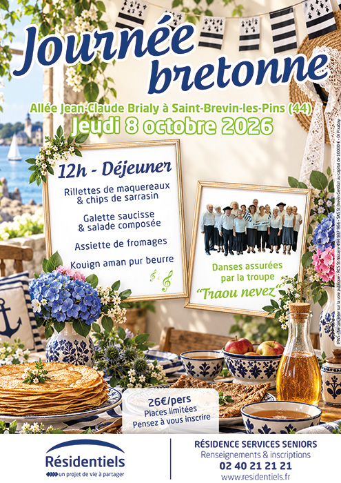 Affiche journée à thème bretonne aux Résidentiels de Saint-Brevin résidence personnes âgées