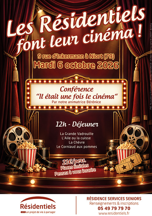 Affiche animation aux Résidentiels de Niort résidence pour personne âgée